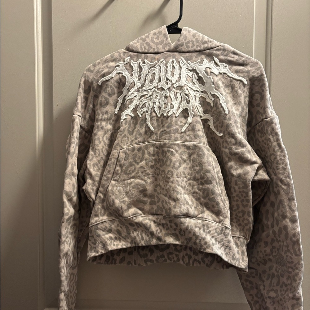 Darc Sport Leopard Print Hoodie - Gray and White